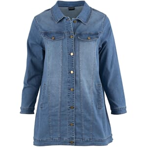 Gozzip Denim Jacket Long Light Blue