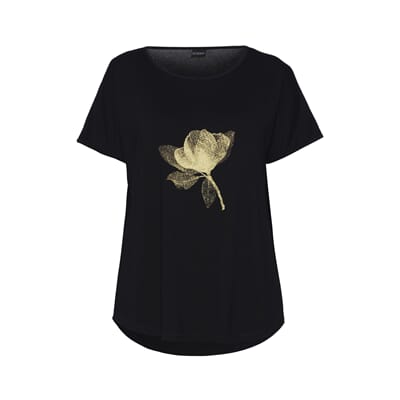 G216065 G216065 - Gitte T-shirt with print - Black with gold print - Extra 1.jpg