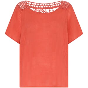Marc Lauge Lace Gage Blouse Coral