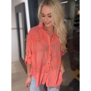 Marc Lauge Moondust Flower Pail Shirt Coral