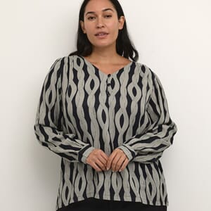 Kaffe Curve Carly Blouse Black Rope Print