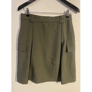 Marc Lauge Pocket Gab Skirt Moss Green