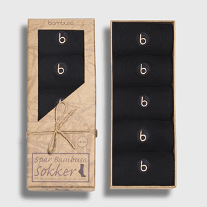 Bambusa Dressokk svart 5 pkn