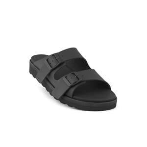 New Feet Slipper w 2 Buckles Black