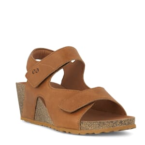 Green Comfort Wave Sandal Cognac