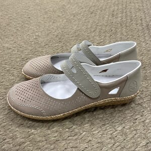 Rieker Beige Ballerina M/Borralås
