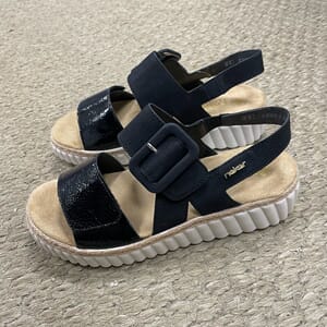 Rieker Sandal Sort M/Spenne Sort