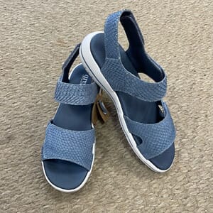 Green Comfort Sandal Salmon Leather Blue