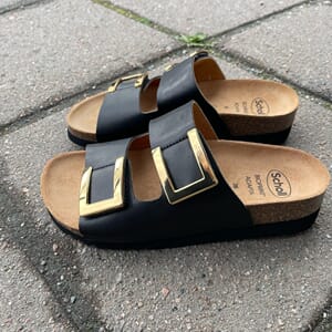 Scholl Monterey 2 Straps Black With Gold