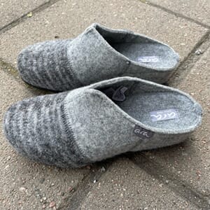Ara Grå Ull-tøfler