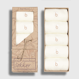 Bambusa Dressokk naturhvit  5pk